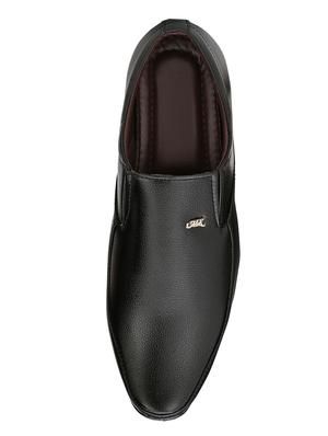 black leatherette slip ons - 16743634 - Standard Image - 3