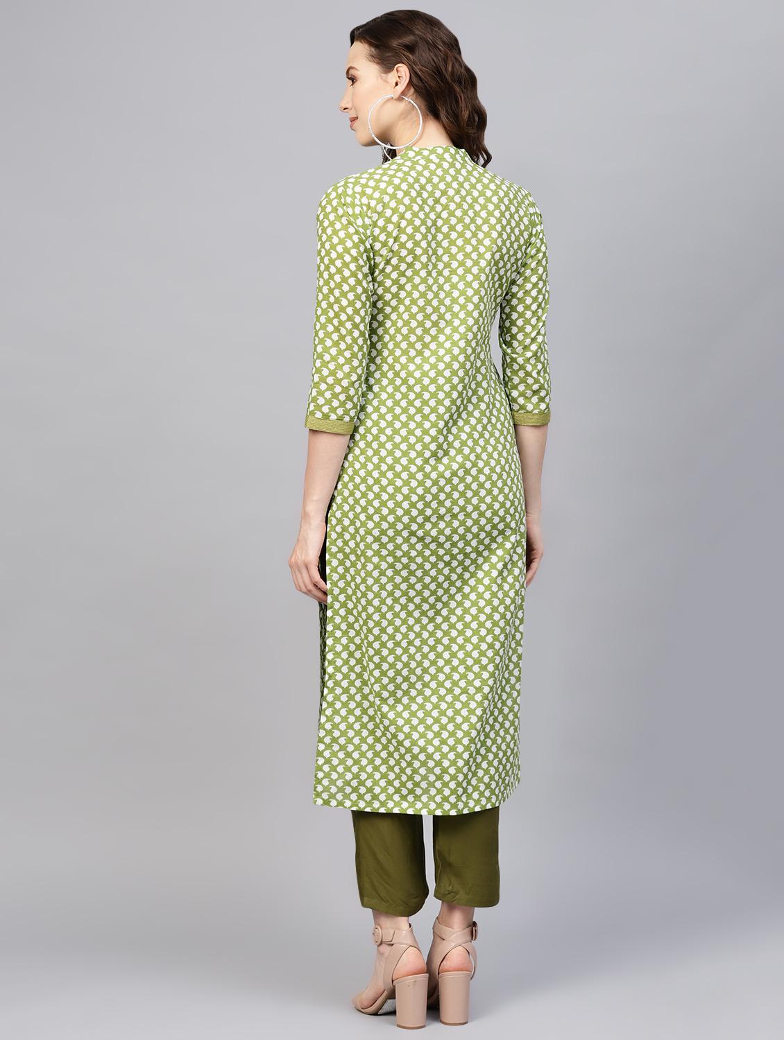 paisley straight kurta - 16743897 - Zoom Image - 3
