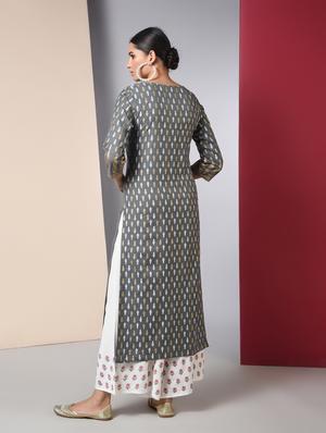 foil print kurta palazzo set - 16744696 - Standard Image - 3