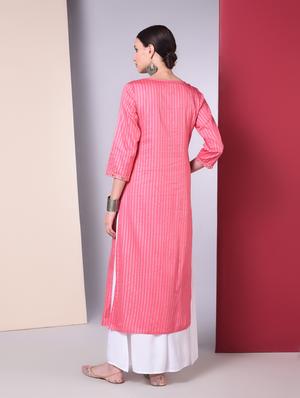 ethnic motif kurta palazzo set - 16744769 - Standard Image - 3