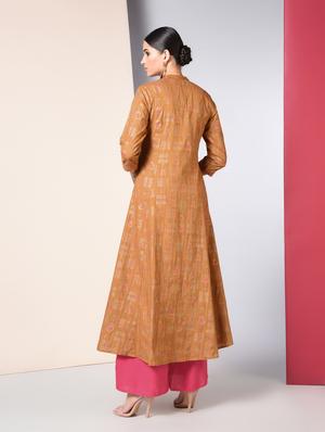 foil print kurta palazzo set - 16744782 - Standard Image - 3