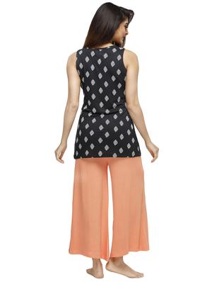 round neck tee with nightwear pajama set - 16745139 - Standard Image - 3