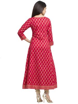 foil printed flared kurta - 16745295 - Standard Image - 3