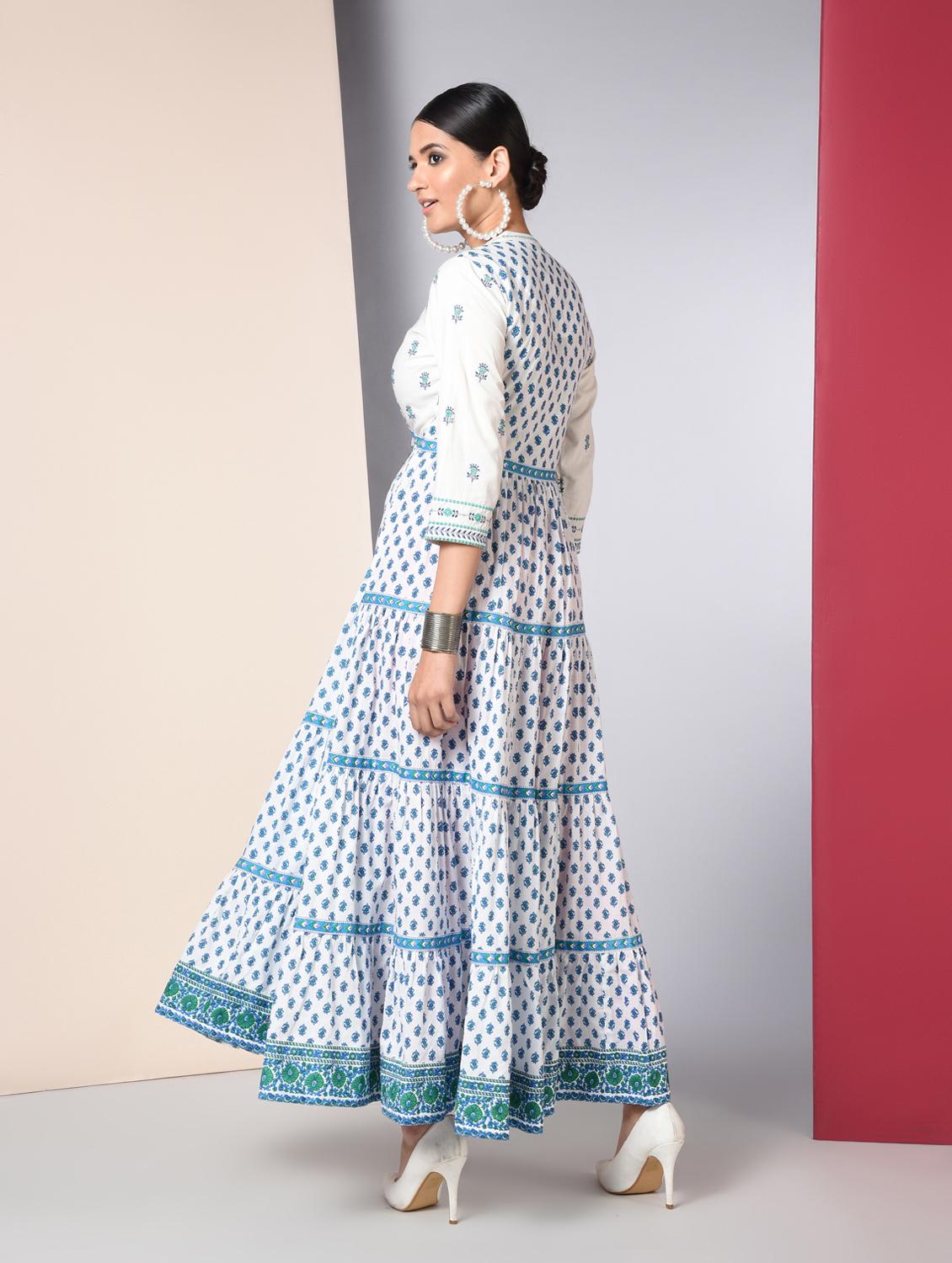 printed tiered kurta - 16745677 - Zoom Image - 3