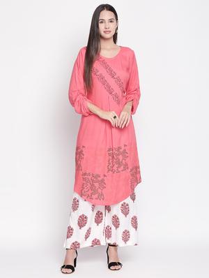 printed kurta palazzo set - 16746415 - Standard Image - 3