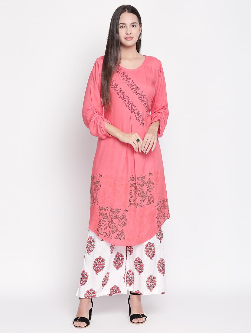 printed kurta palazzo set - 16746415 - Zoom Image - 3