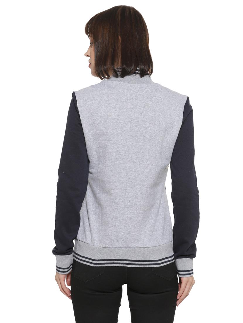 contrast ribbed color block jacket - 16746422 - Zoom Image - 3