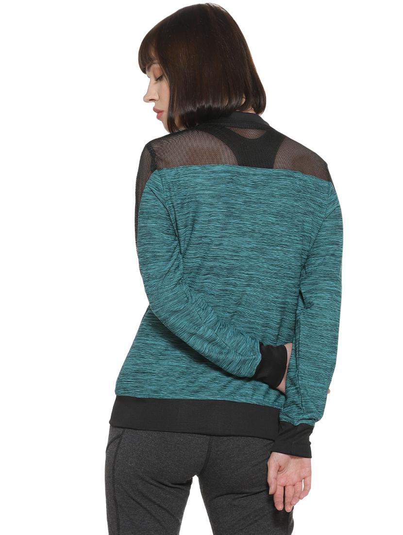 sheer panel zip up jacket - 16746434 - Zoom Image - 3