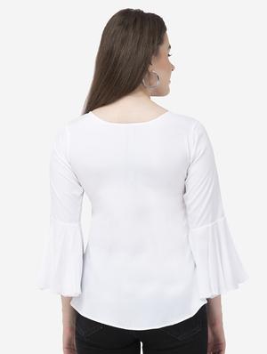 round neck bell sleeved top - 16746619 - Standard Image - 3