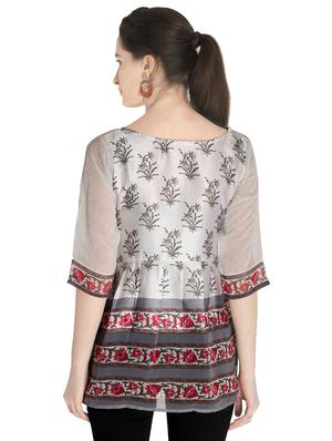 round neck floral tunic - 16746913 - Standard Image - 3