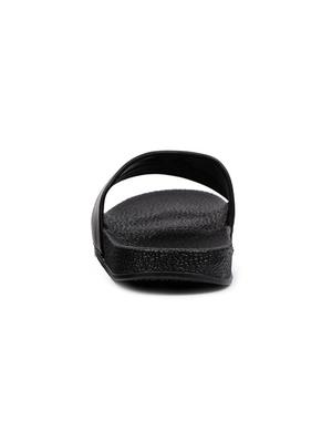 black leatherette slip on flip flops - 16749504 - Standard Image - 3