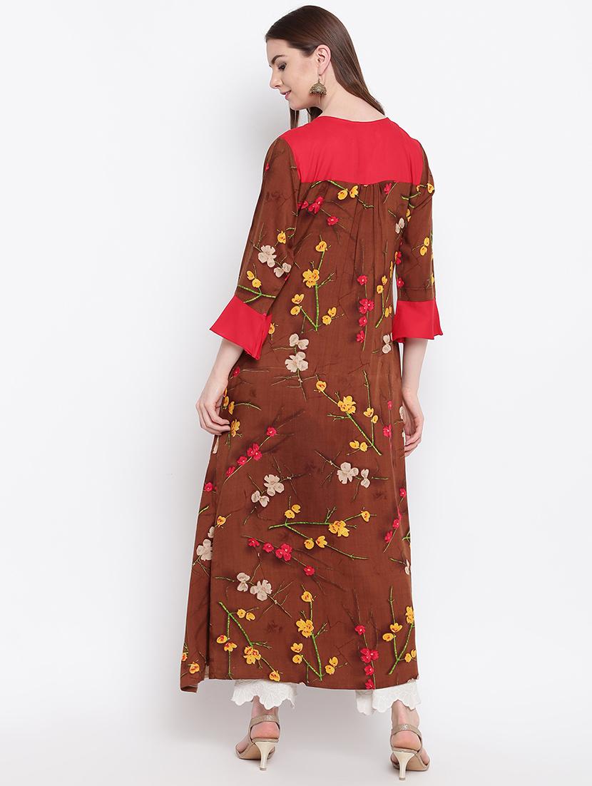 floral layered kurta - 16749838 - Zoom Image - 3