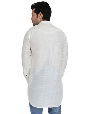 white solid short kurta - 16750432 - Standard Image - 3