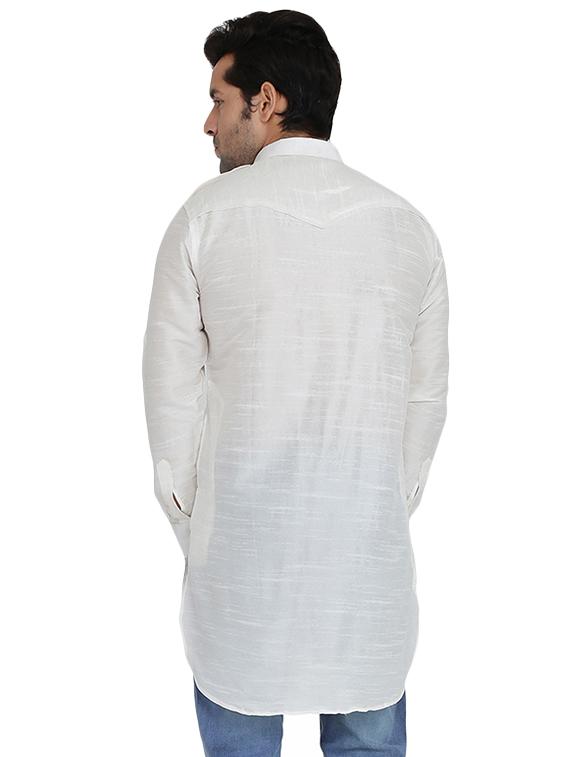 white solid short kurta - 16750432 - Zoom Image - 3