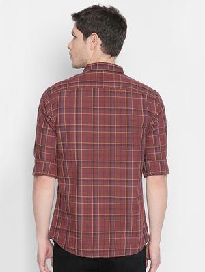brown checkered casual shirt - 16750538 - Standard Image - 3