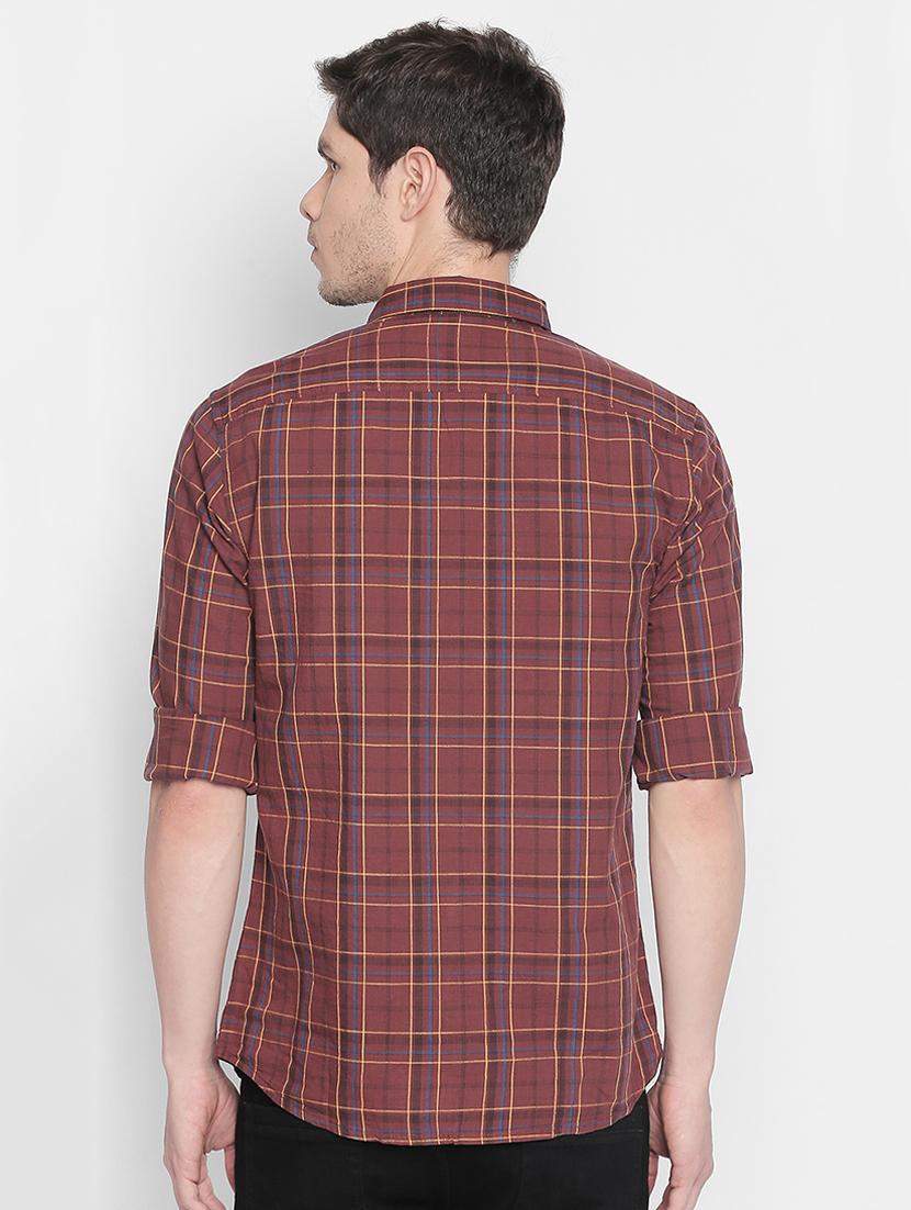 brown checkered casual shirt - 16750538 - Zoom Image - 3