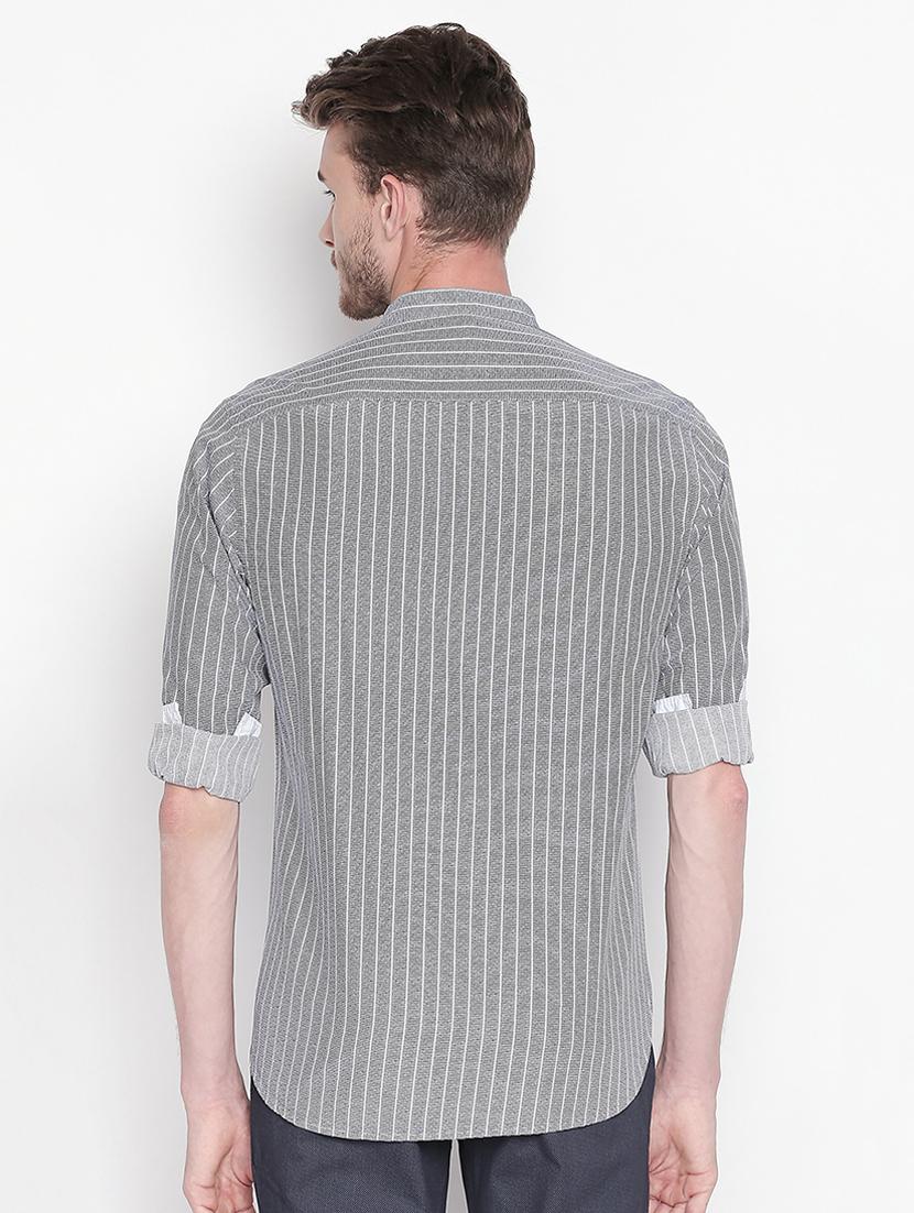 grey striped casual shirt - 16750542 - Zoom Image - 3