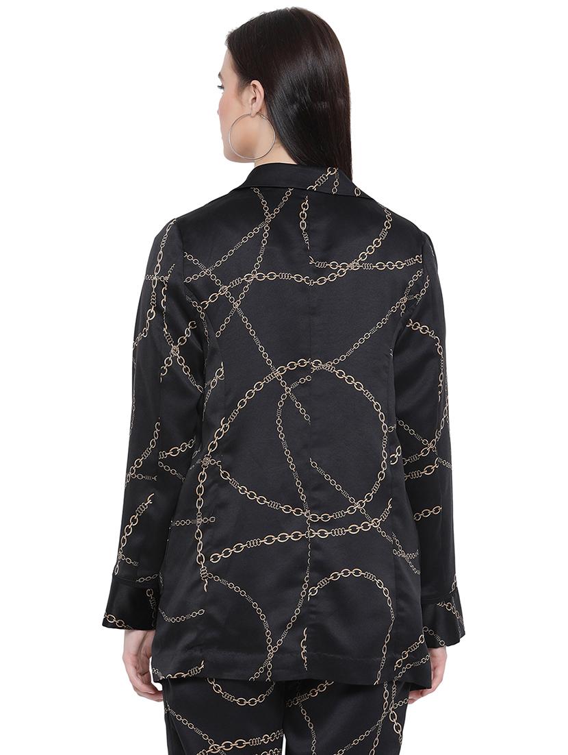 long sleeved chain print blazer - 16750742 - Zoom Image - 3