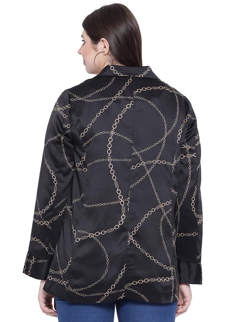 long sleeved chain print blazer - 16750743 - Zoom Image - 3