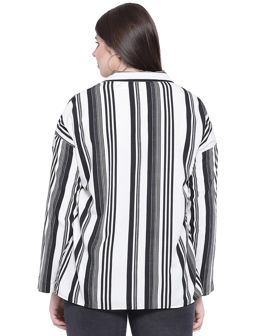 shirt collar striped top - 16750961 - Zoom Image - 3