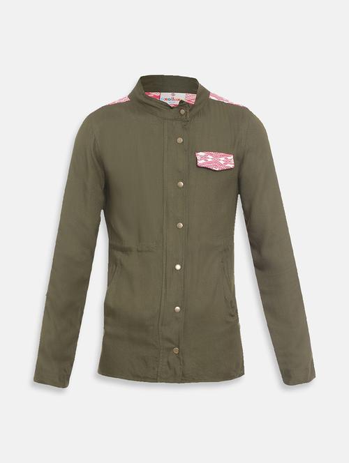 green cotton regular jackets - 16751059 - Standard Image - 1