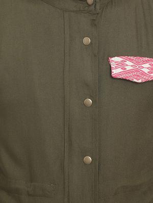 green cotton regular jackets - 16751059 - Standard Image - 3