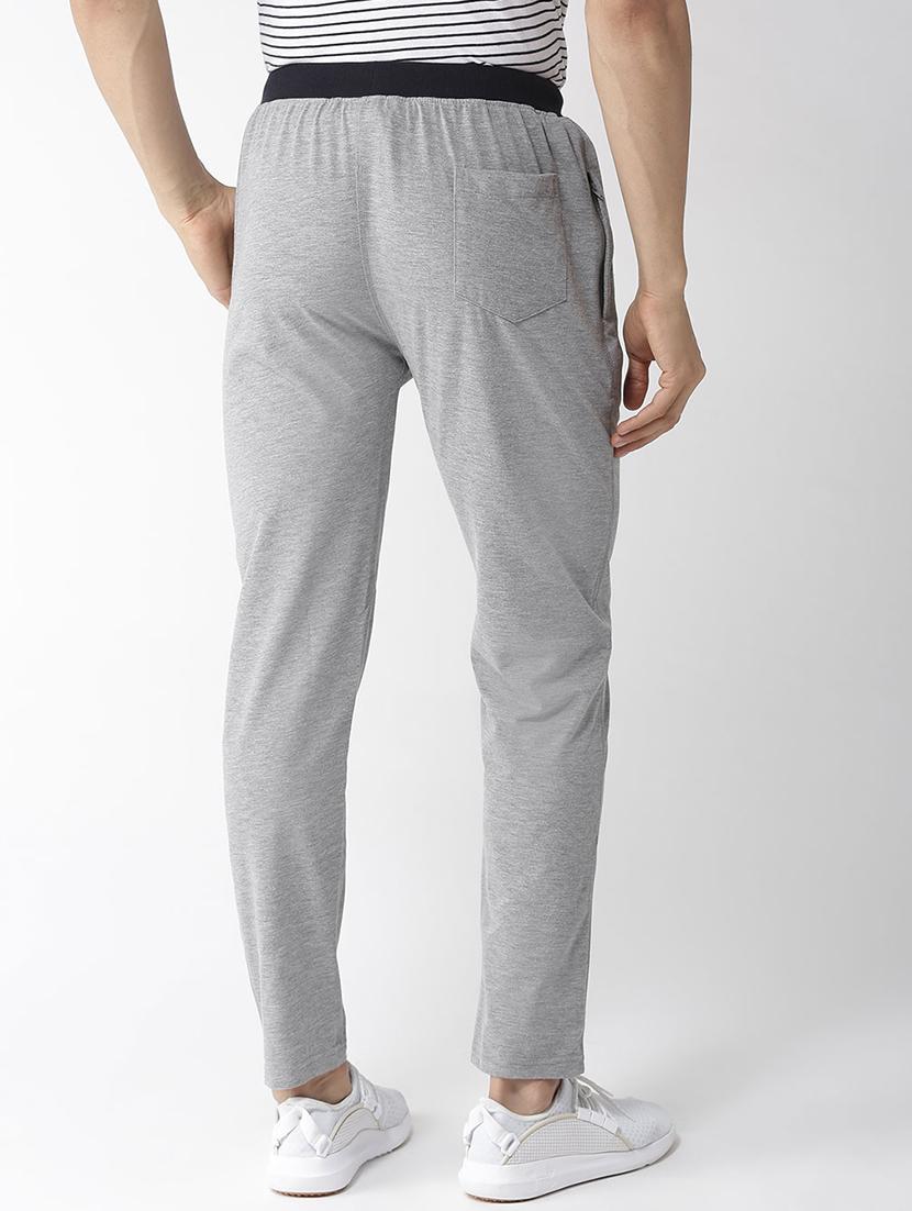 grey solid full length track pant - 16751214 - Zoom Image - 3