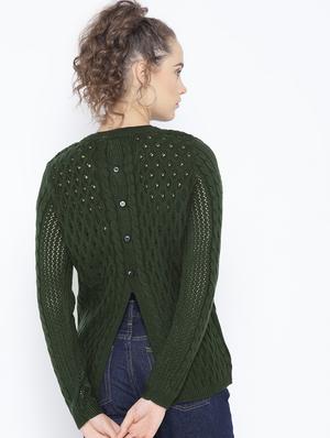 round neck buttoned back pullover - 16752961 - Standard Image - 3