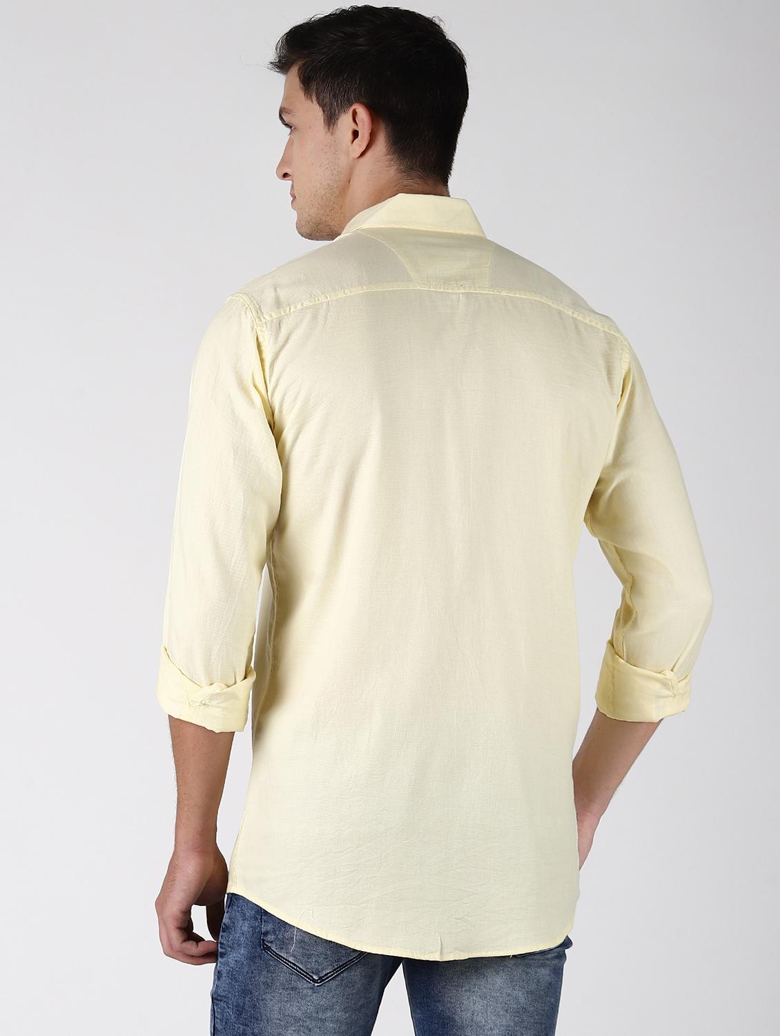 yellow solid casual shirt - 16754353 - Zoom Image - 3