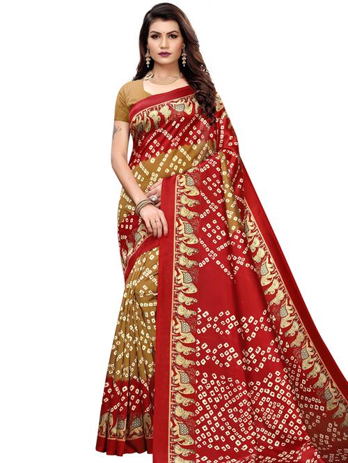 floral printed saree with blouse - 16754466 - Standard Image - 1