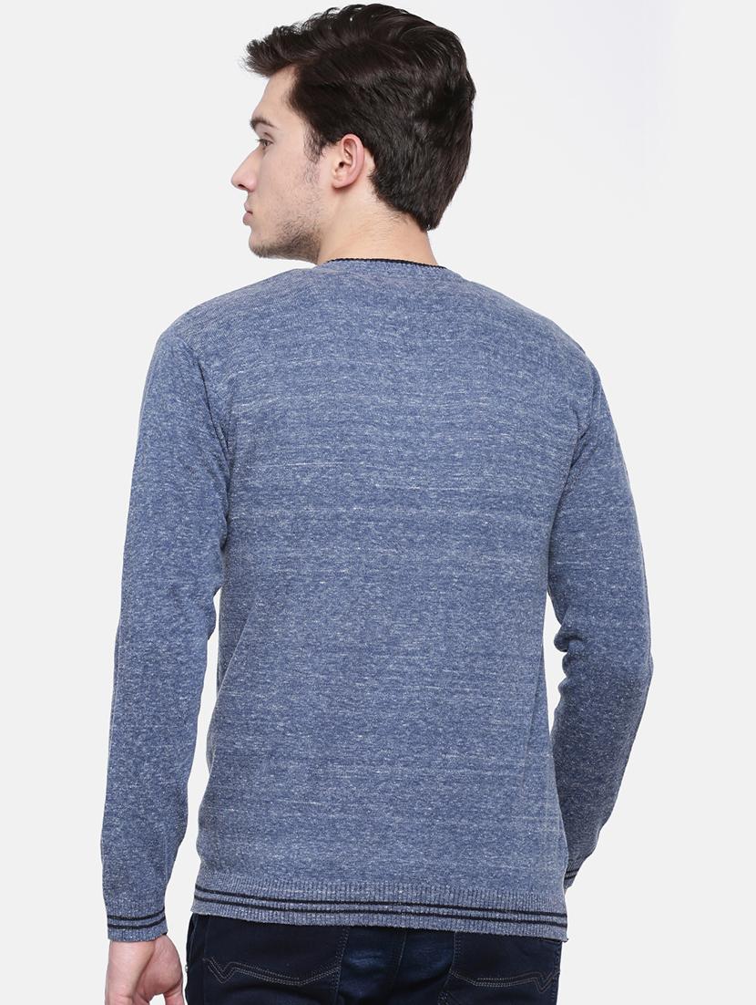 blue self design pullover - 16755479 - Zoom Image - 3