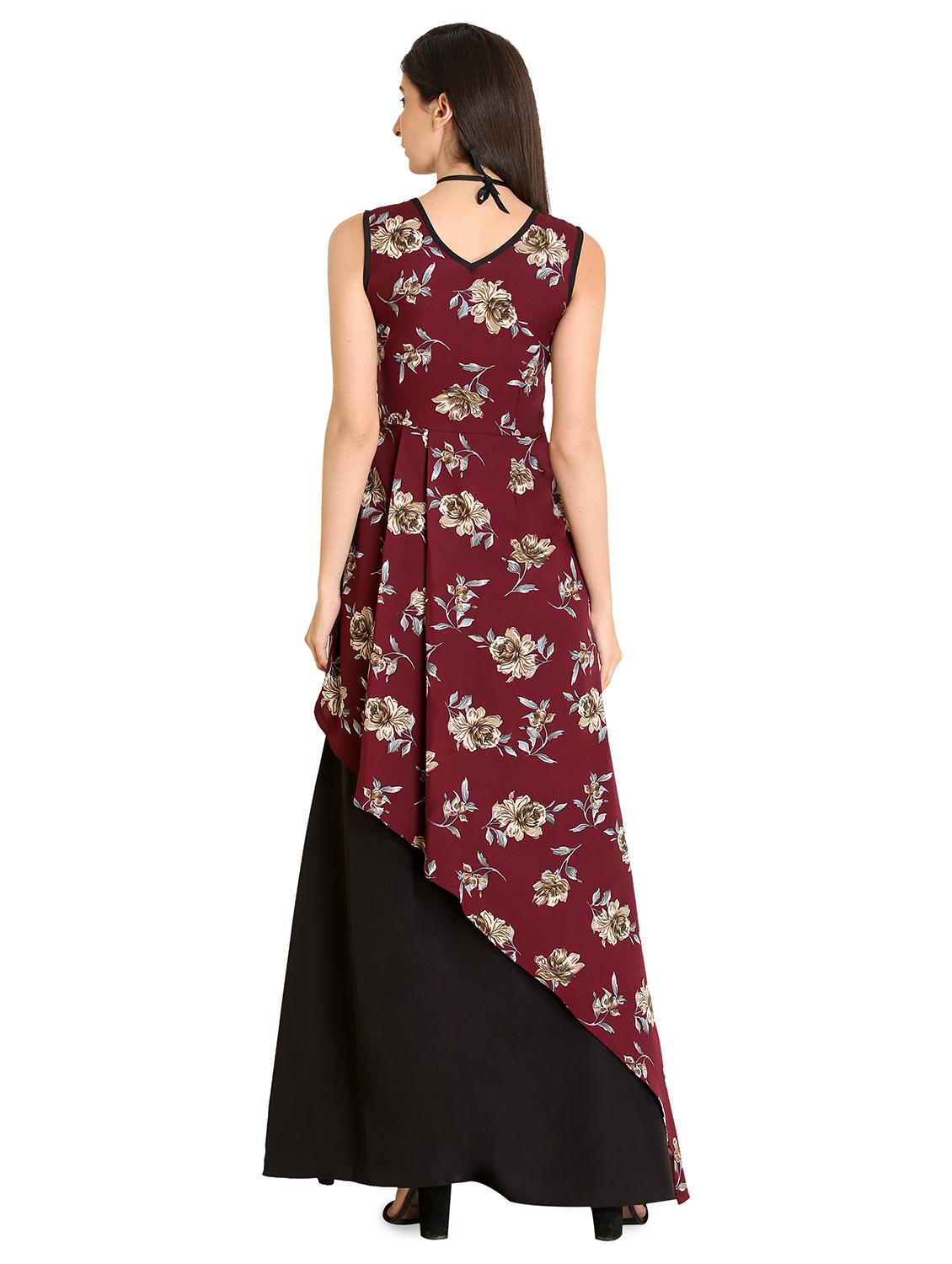 v-neck floral layered maxi dress - 16755911 - Zoom Image - 3
