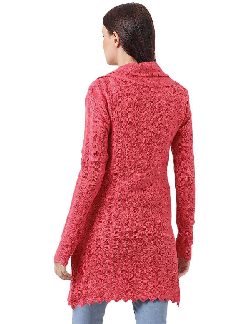 shirt collar chevron cardigan - 16756136 - Zoom Image - 3