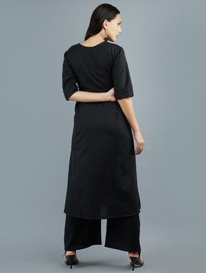 solid a-line kurta - 16756452 - Standard Image - 3
