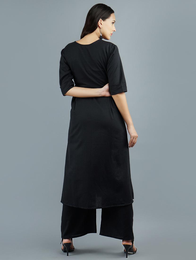 solid a-line kurta - 16756452 - Zoom Image - 3