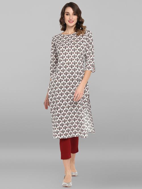 floral print straight kurta - 16756534 - Very Small Image - 1
