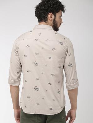 beige printed casual shirt - 16759913 - Standard Image - 3