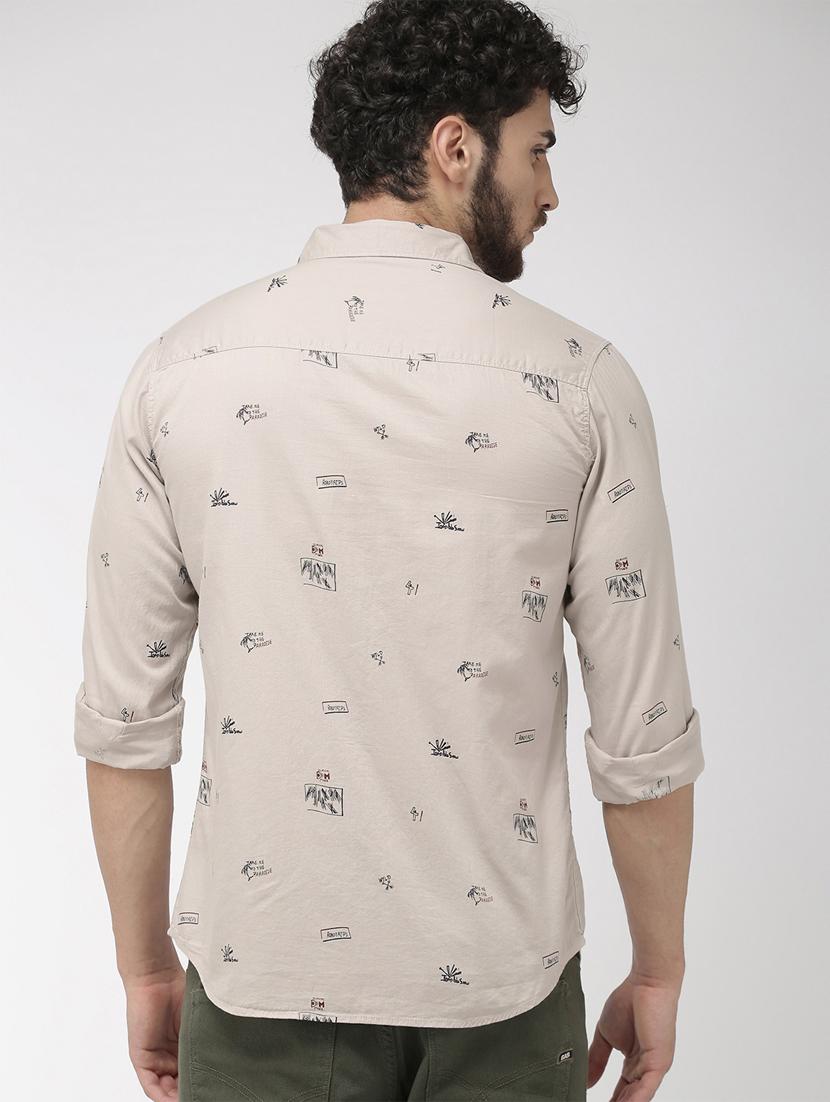 beige printed casual shirt - 16759913 - Zoom Image - 3