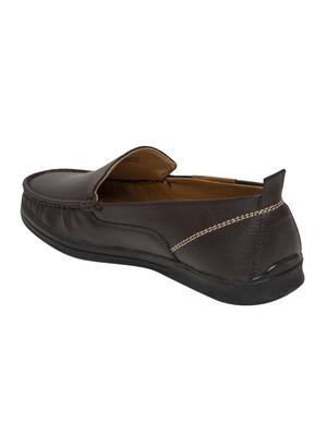 brown leatherette slip on loafers - 16762458 - Standard Image - 3
