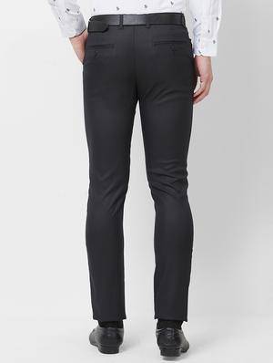 black solid flat front formal trouser - 16762750 - Standard Image - 3
