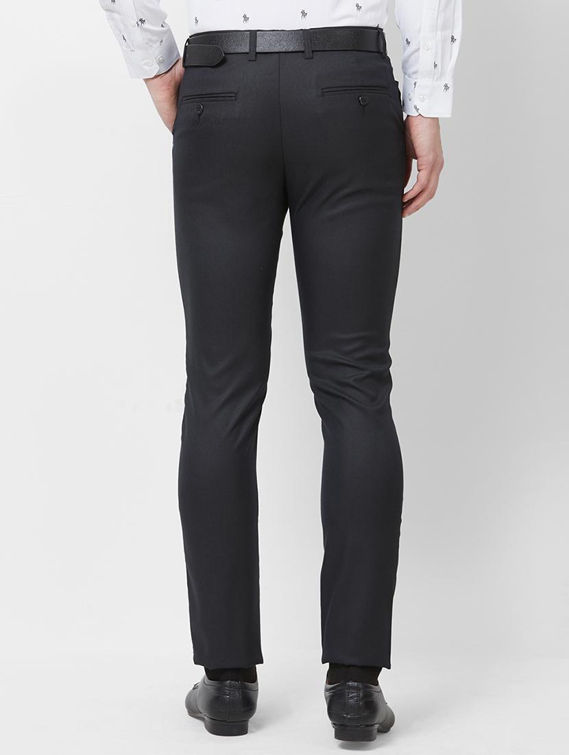 black solid flat front formal trouser - 16762750 - Zoom Image - 3