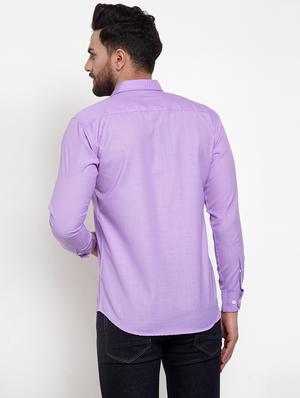 purple solid casual shirt - 16762850 - Standard Image - 3