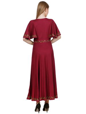 kimono sleeved embroidered a-line dress - 16762945 - Standard Image - 3