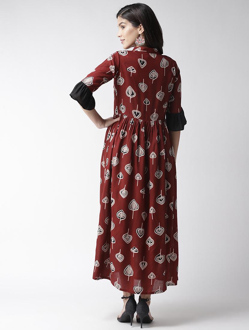 tie up neck bell sleeved maxi dress - 16763514 - Zoom Image - 3