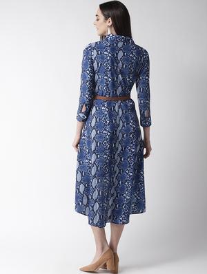 high low snake print belted dress - 16763527 - Standard Image - 3