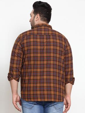 brown checkered casual shirt - 16763629 - Standard Image - 3