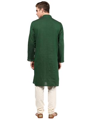 green solid long kurta - 16763825 - Standard Image - 3