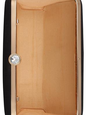 black faux silk box clutch - 16764048 - Standard Image - 3