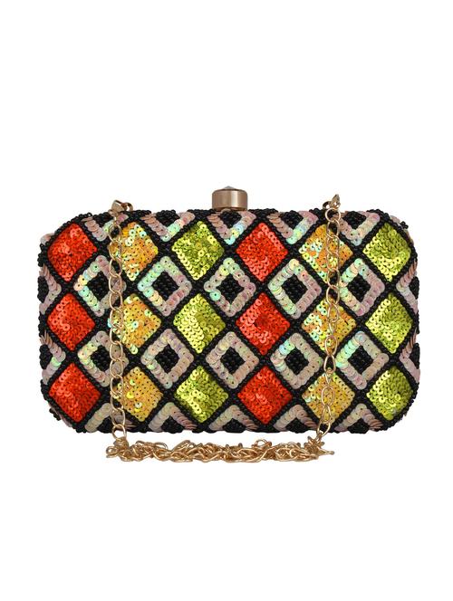 multi faux silk box clutch - 16764051 - Standard Image - 1