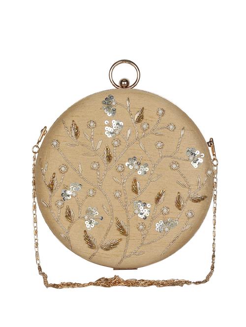 beige faux silk box clutch - 16764053 - Standard Image - 1